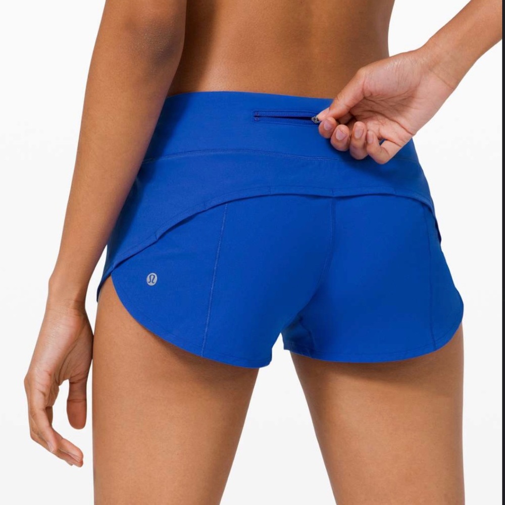 Lululemon Blue speed up shorts size 4